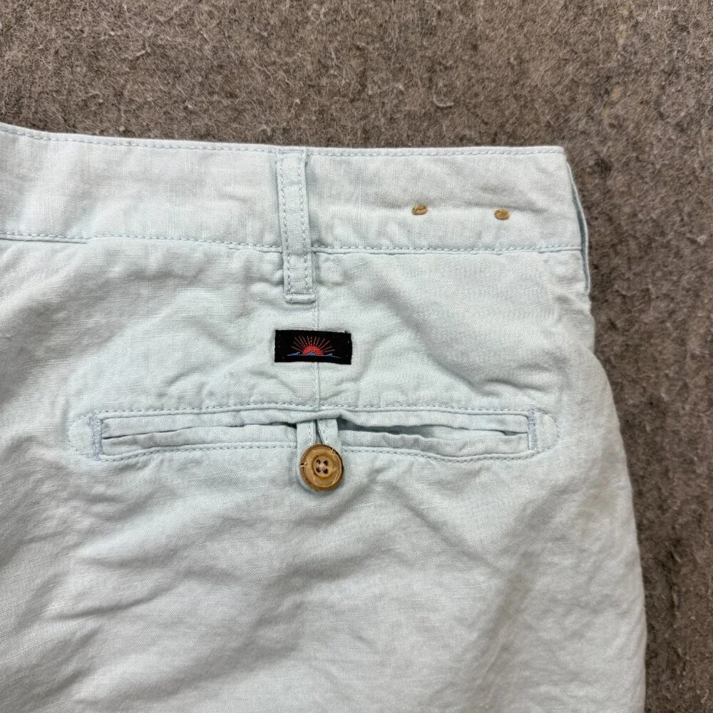Faherty Tradewinds Linen Shorts Mens 36 Light Blue 10